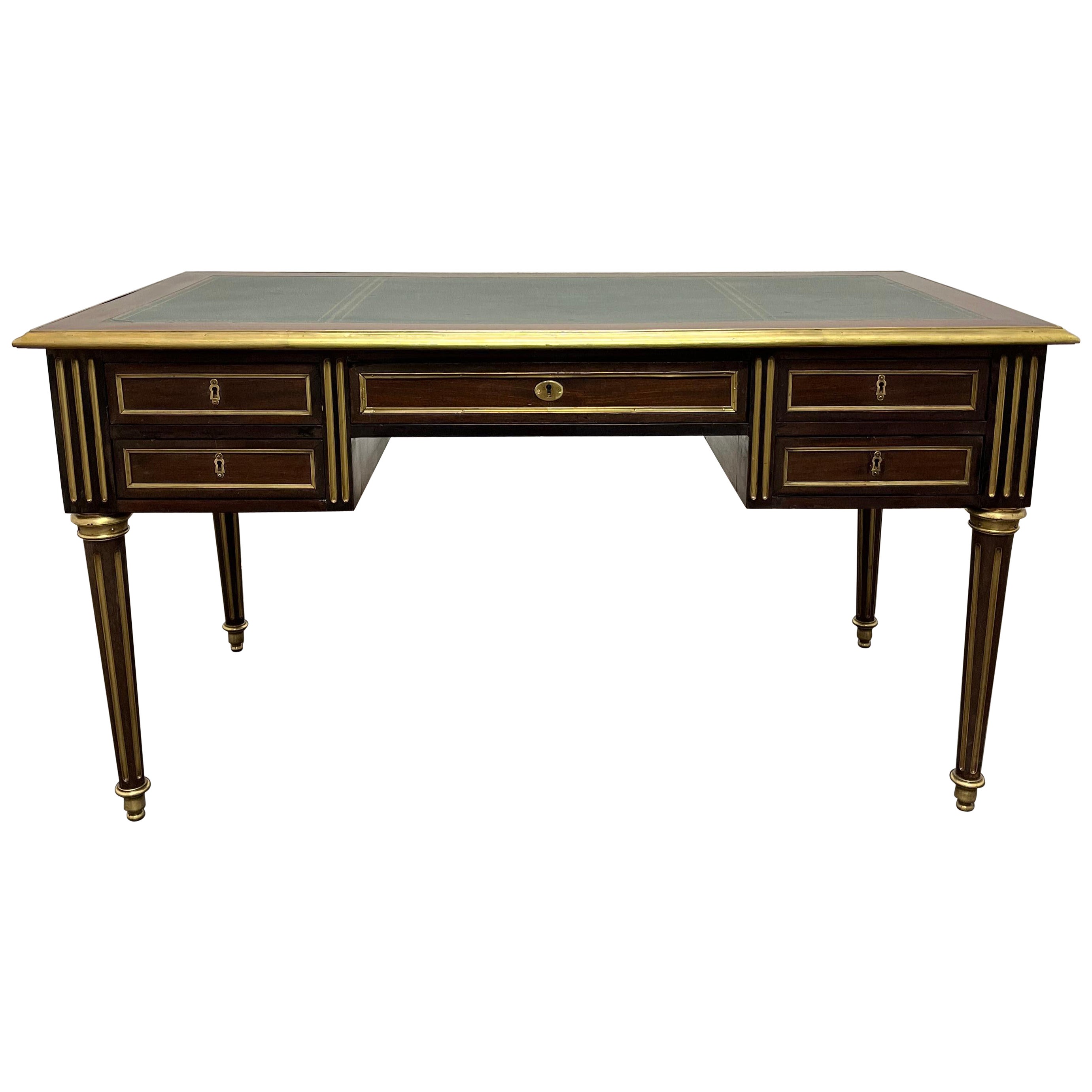 French Napoleon III Louis XVI-Style Mahogany Desk For Sale
