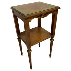 Vintage French Regency Style Side Table With Hand Painted Motif.