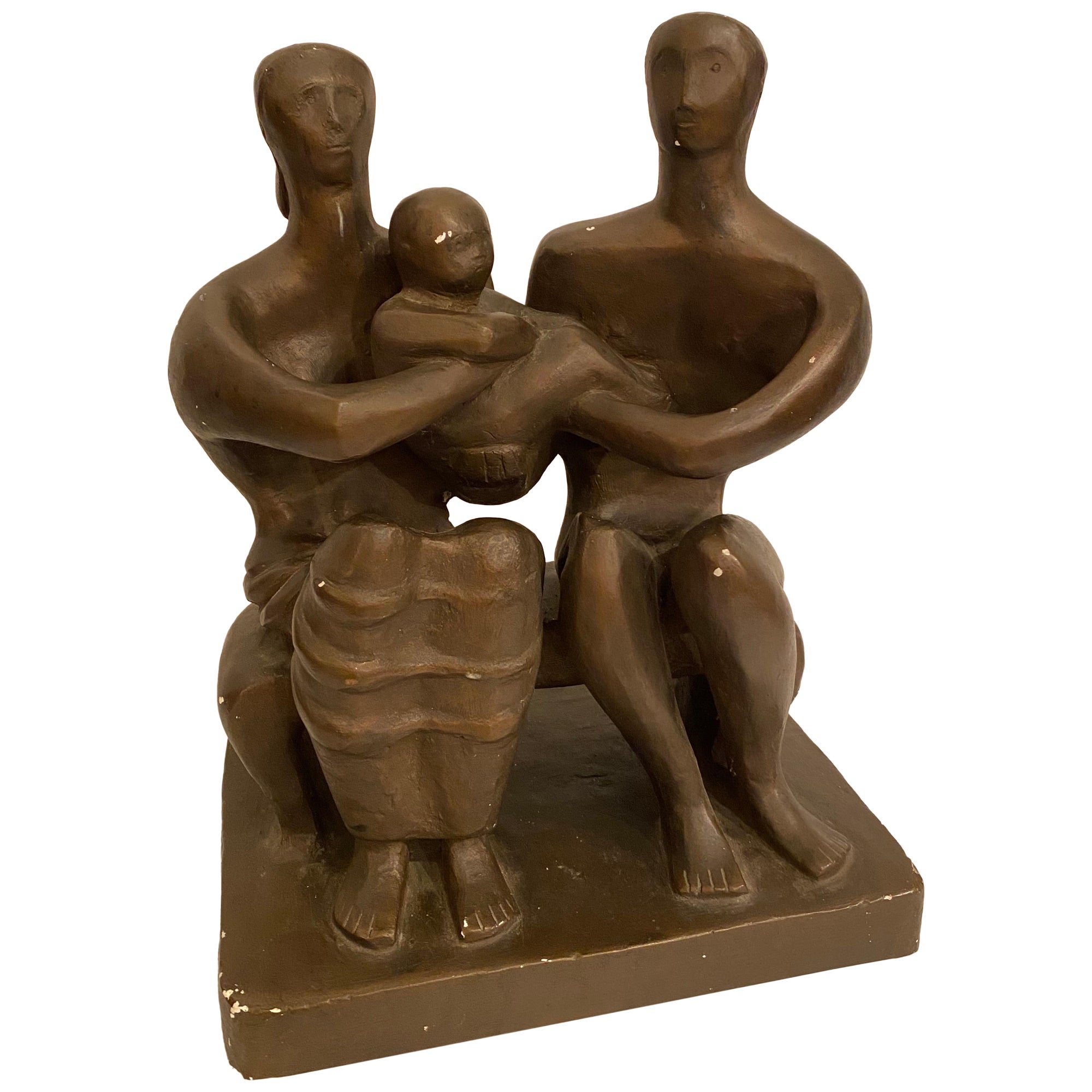 Austin Productions Henry Moore Style Seated Family For Sale