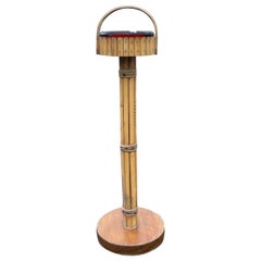 Vintage Mid-Century Bamboo Standing Ashtray Stand