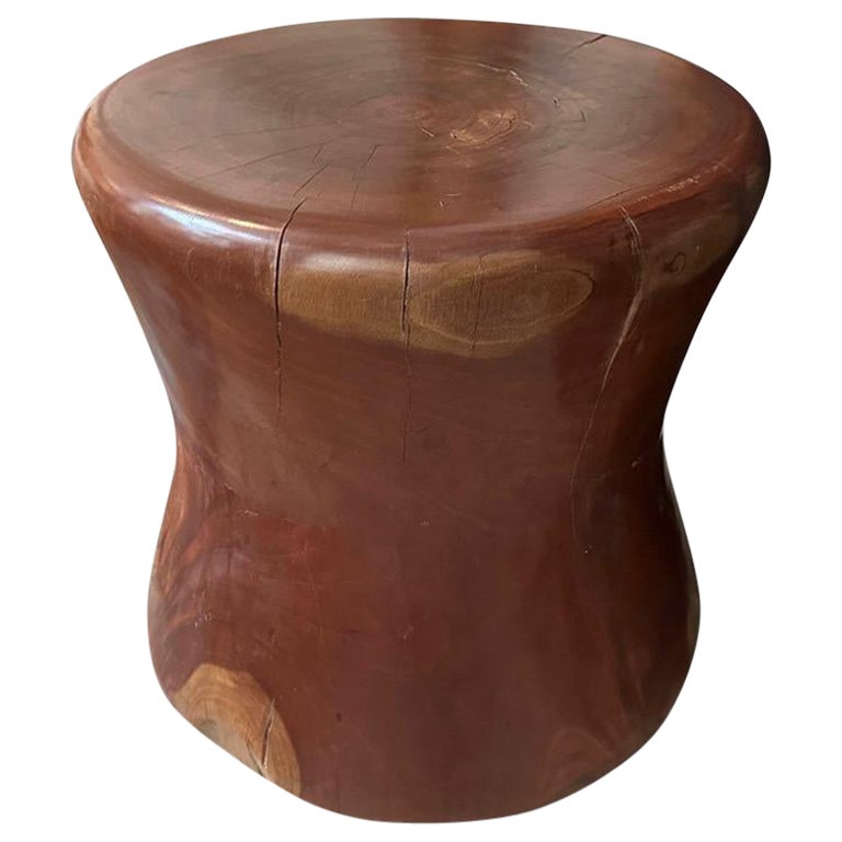 Andrianna Shamaris Century Old Mahogany Wood Side Table or Stool For Sale