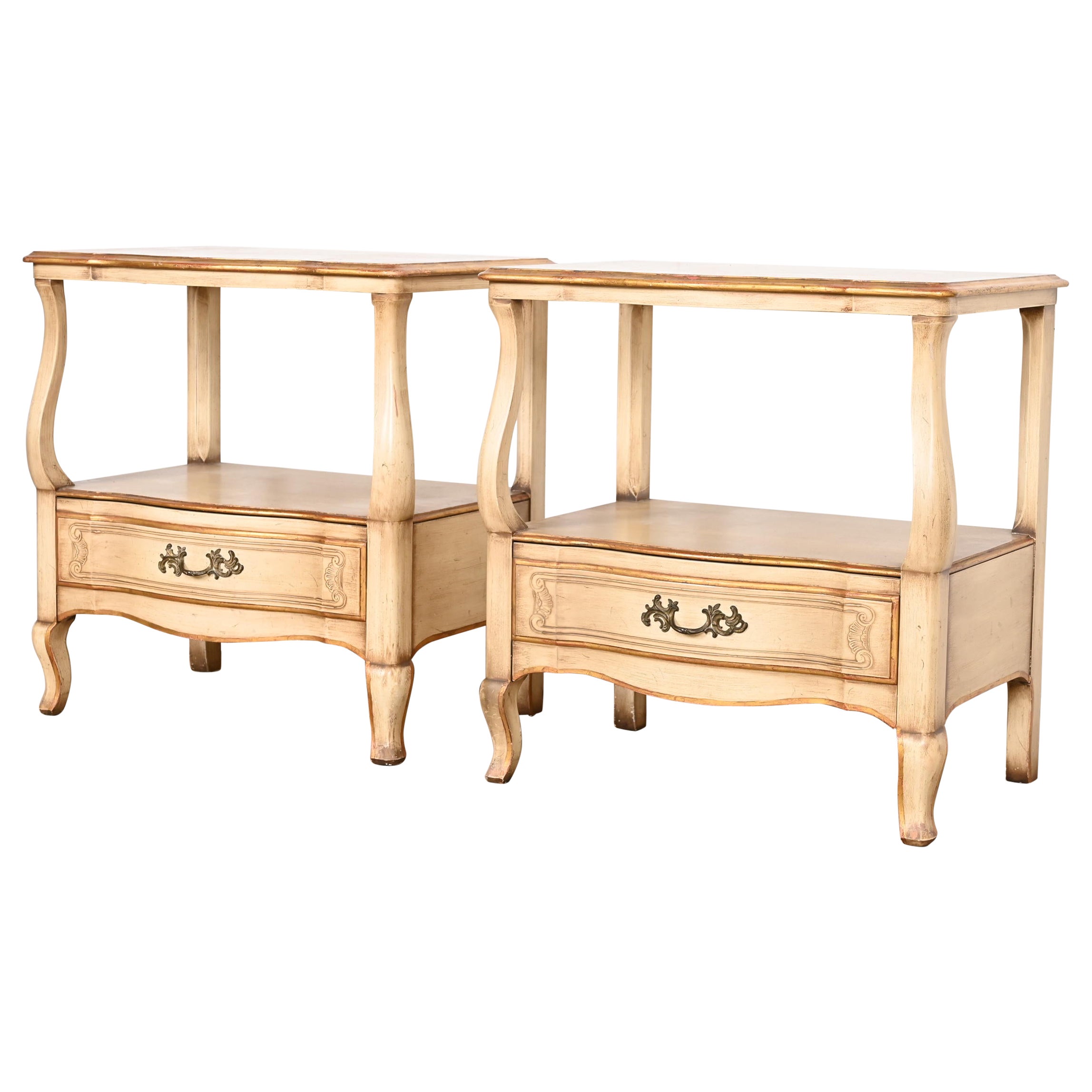 John Widdicomb French Provincial Louis XV Nightstands, 1950s For Sale