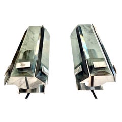 Retro Veca Wall Lighting Pair of  Glass , Italy 1960