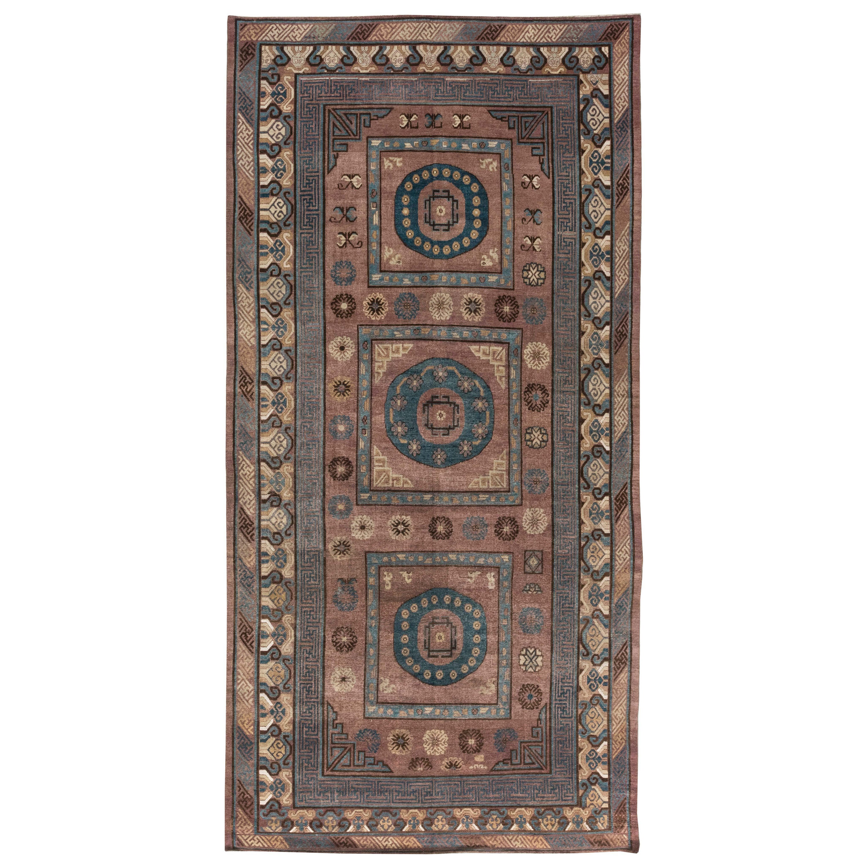 Mid-20th Century Samarkand Hand Knotted Wool Rug For Sale