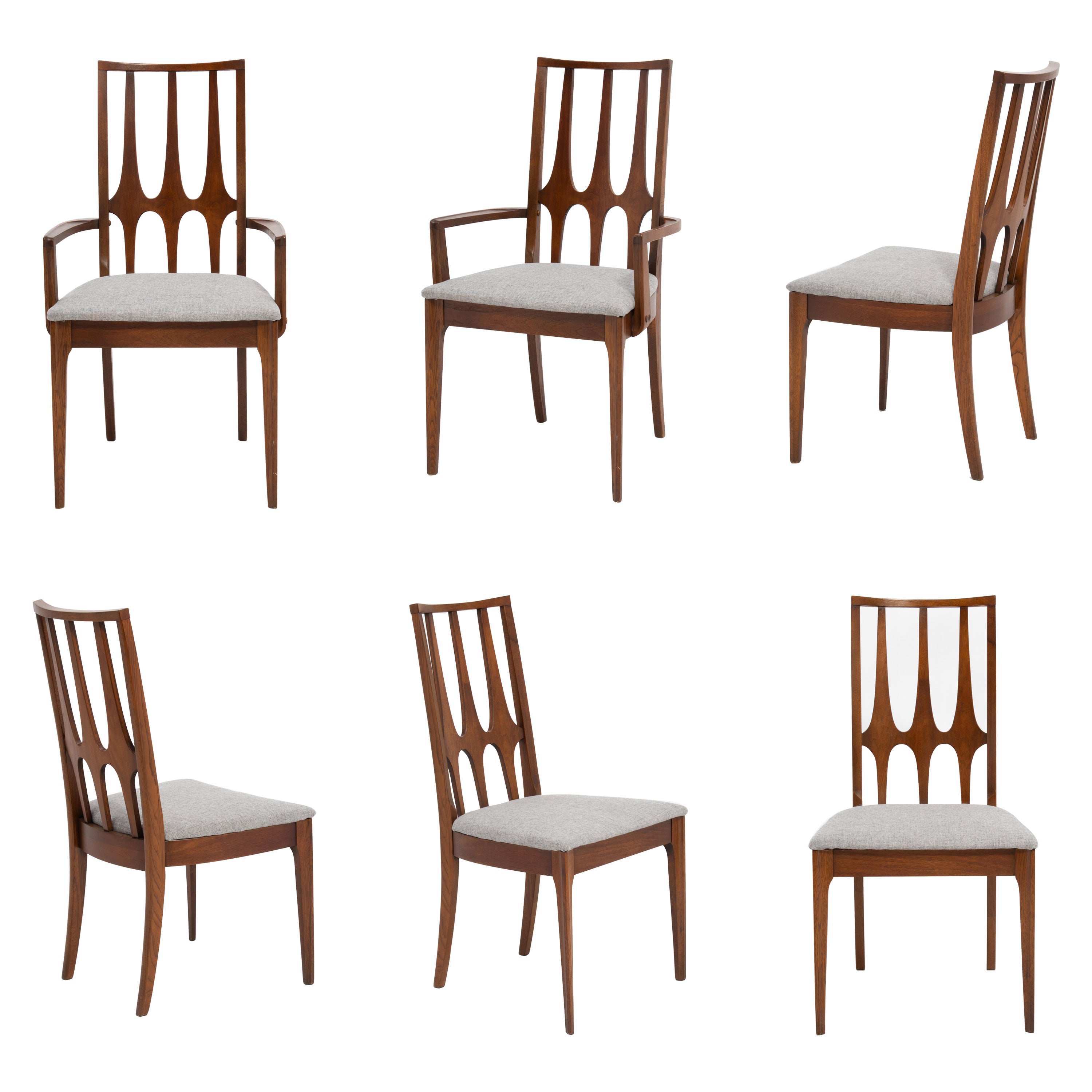 Chaises de salle à manger Broyhill Brasilia à haut dossier Mid Century - un ensemble de six en vente