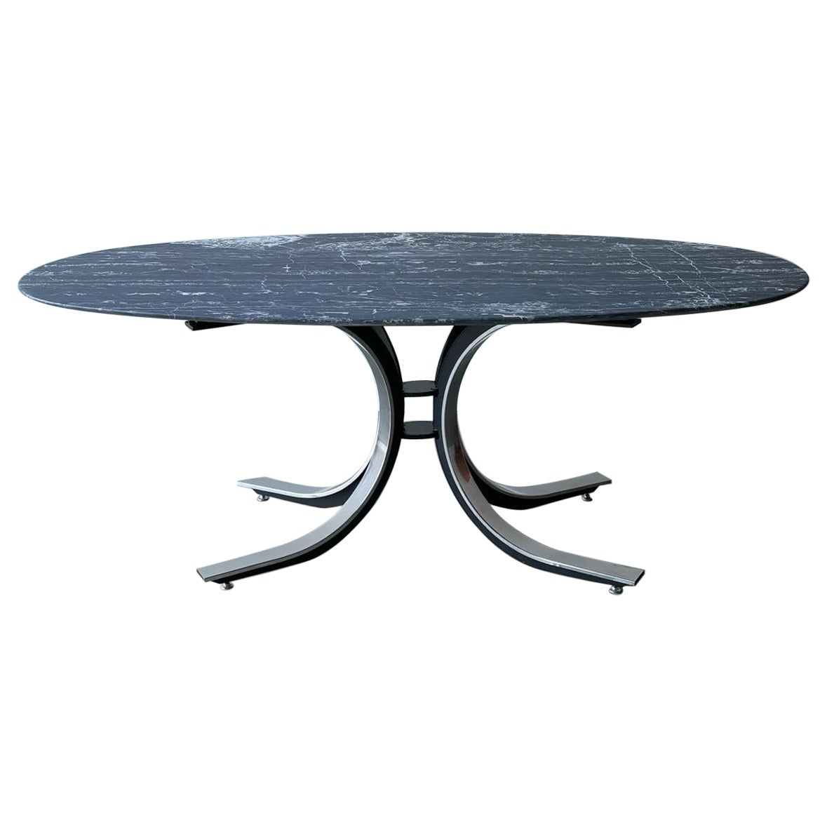 Osvaldo Borsani Grey Marble Center/Dining Table, 1960s For Sale