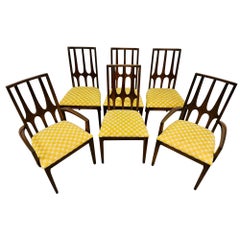 Used Mid-Century Modern Broyhill Brasilia Walnut Dining Chairs - Set of 6