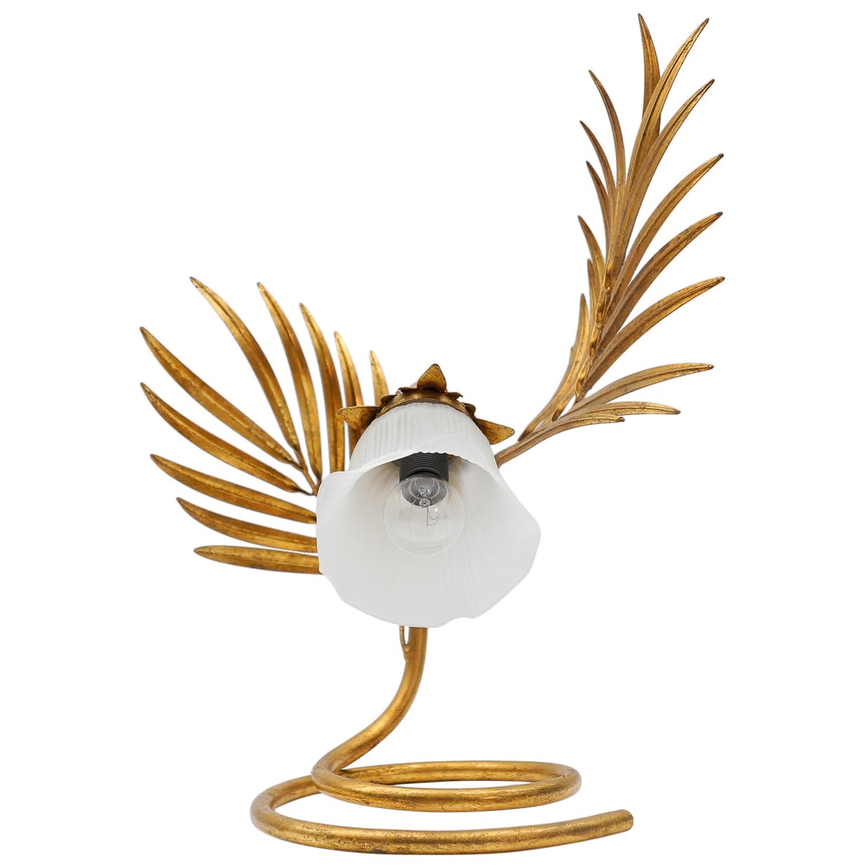 Lovely Palm Table Lamp from Hans Kögl, 1970s, Hollywood Regency For Sale