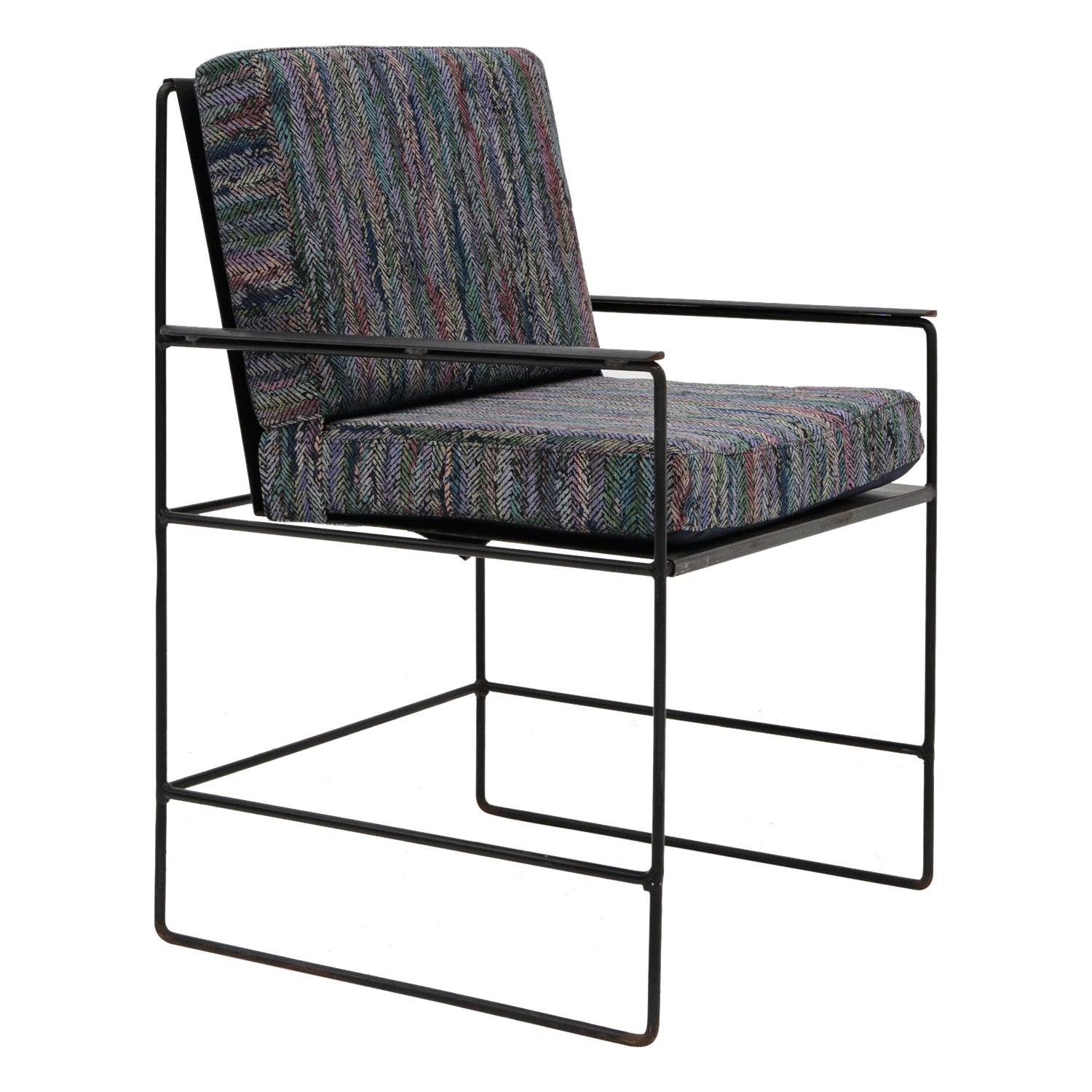 Minimalist Steel Armchair, c.1980 For Sale