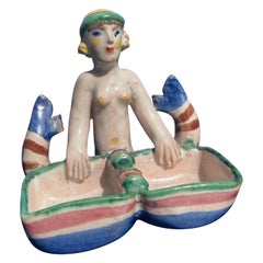 Antique Ceramic Siren Richard Dölker 1927 Vietri ICS Italy