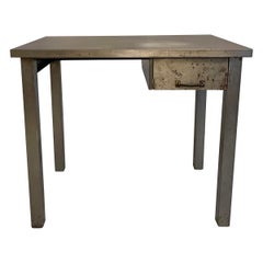 Antique Industrial Brushed Steel Desk By Library Bureau Makers