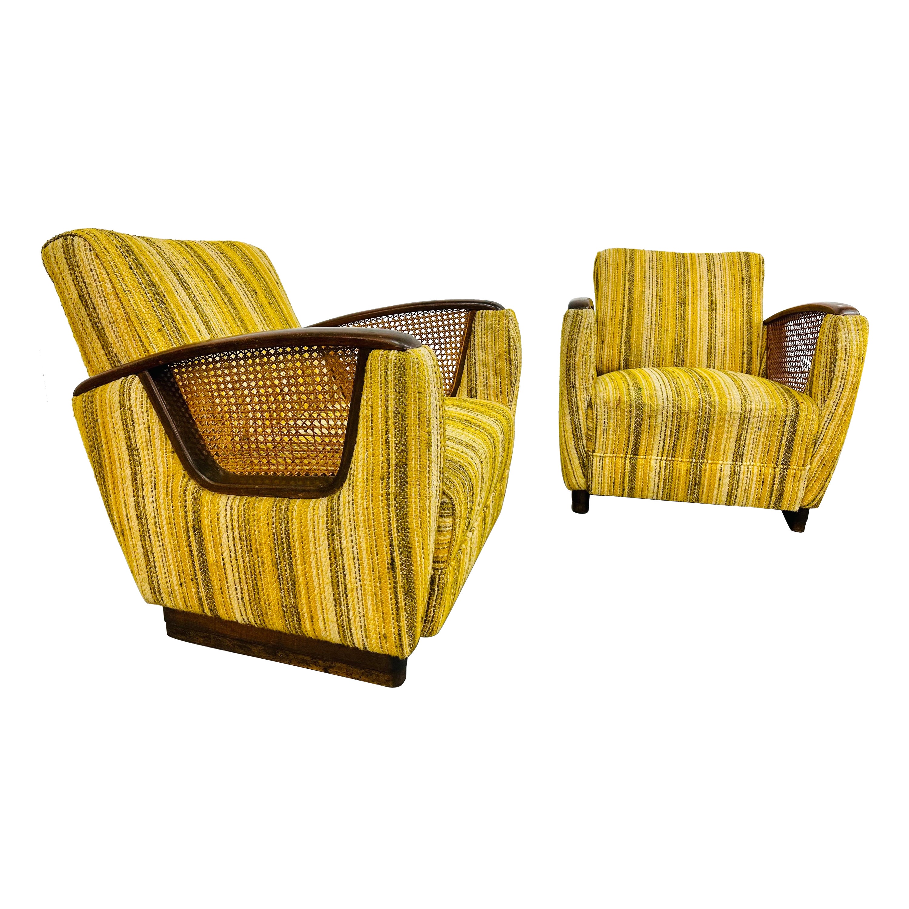 Mid-Century Modern Deco Style Club Chairs - Set of 2
