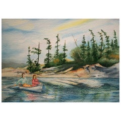 VELLA STRAND - Untitled - Vintage Canadian Watercolor - Circa 1992