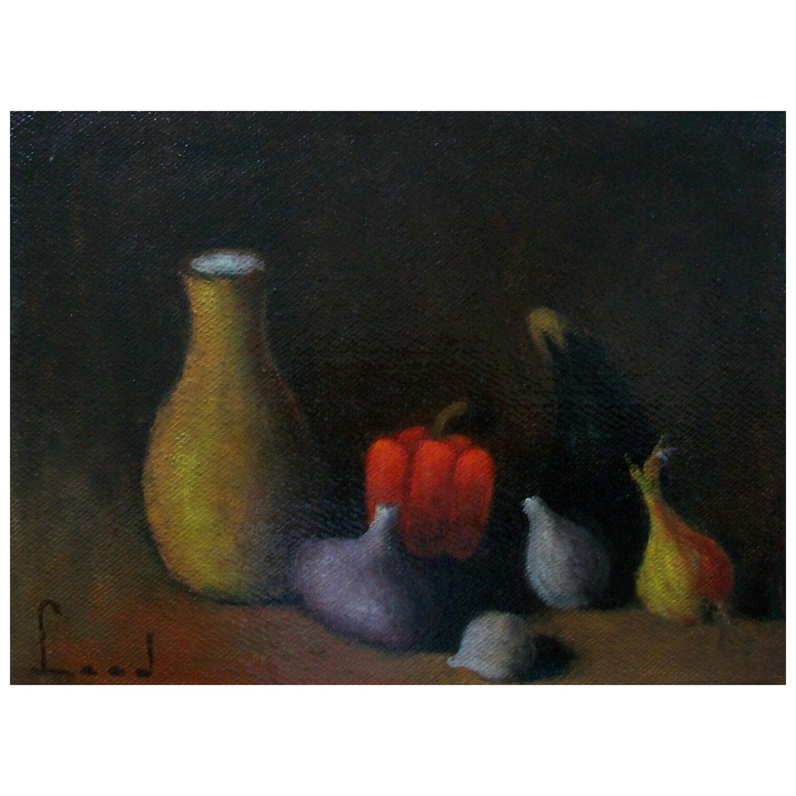 WALTER LOOD - Nature morte à l'huile / Panneau - Non encadré - Signé - Circa 1970's en vente