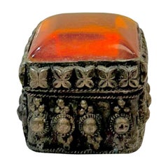 Vintage Amber Trinket Box
