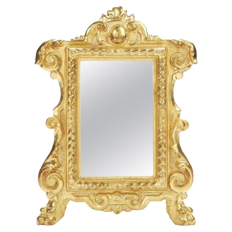 Specchio Italiano Dorato Intagliato inizio 1800 in stile Luigi XV  For Sale