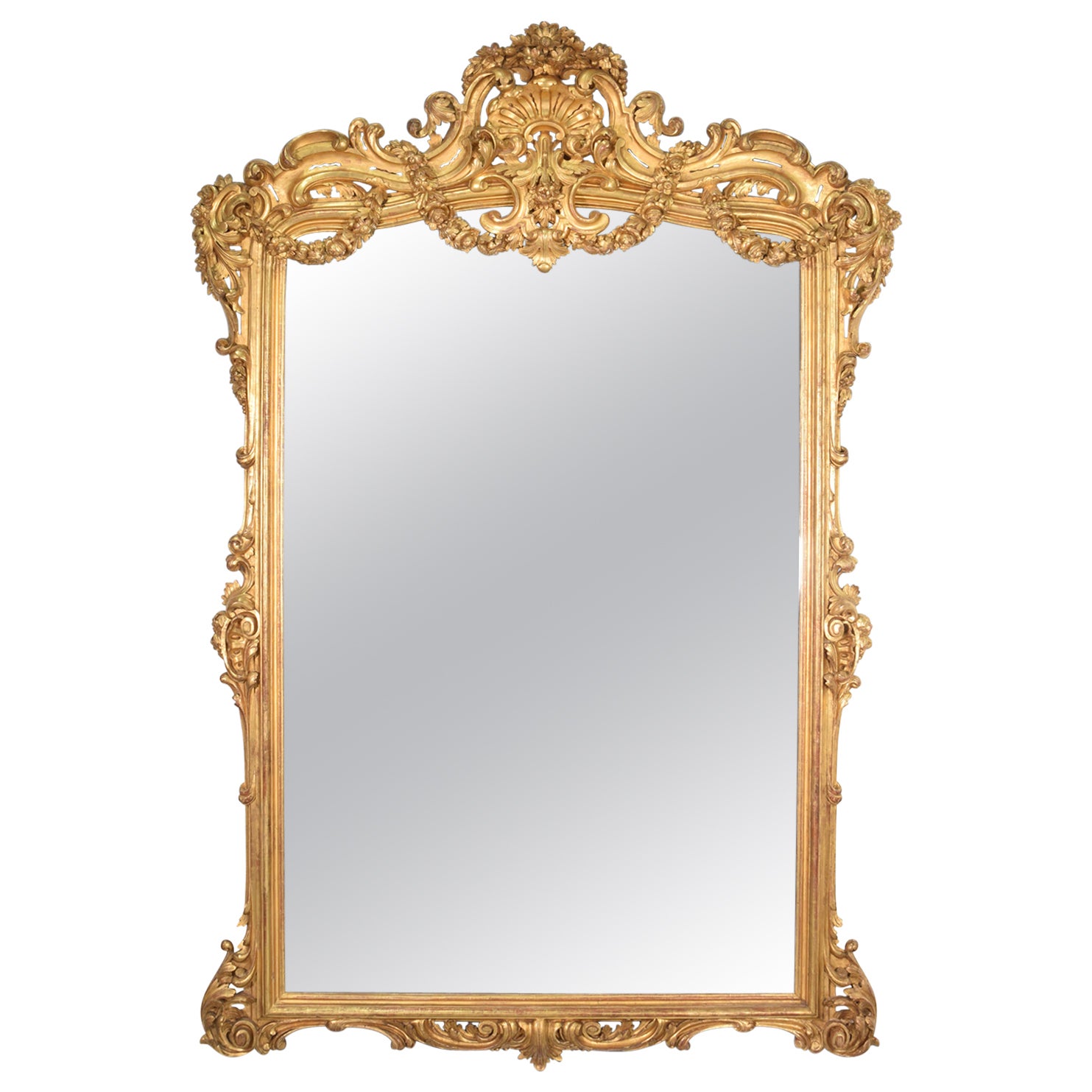 Mirror. Carved and gilded wood. Spain, 19th century.  For Sale