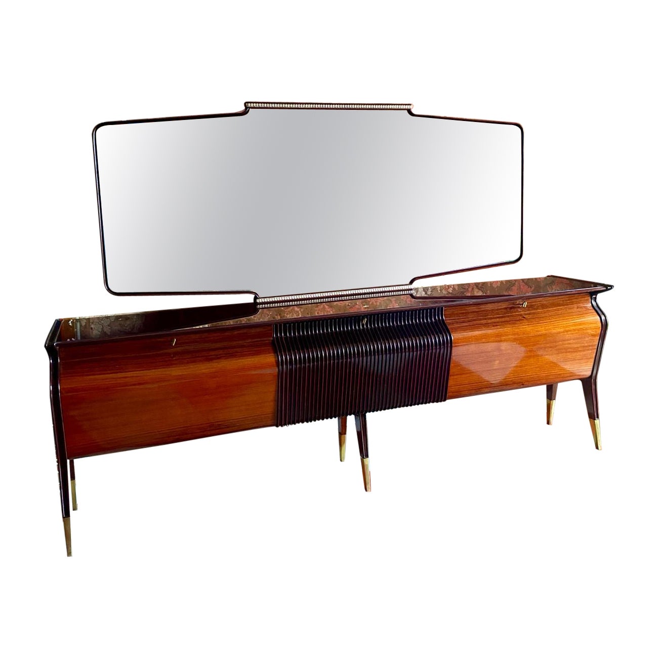 Midcentury Modern Big Mahogany Sideboard, Osvaldo Borsani, Italy 1950 's For Sale