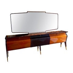 Vintage Midcentury Modern Big Mahogany Sideboard, Osvaldo Borsani, Italy 1950 's