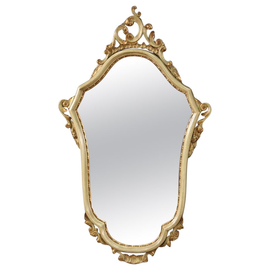 20th Century Lacquered and Gild Wood Venetian Style Wall Mirror, 1980