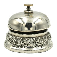 Englische Schreibtischglocke aus Sterlingsilber des 19. Jahrhunderts, Empfangsservice-Glocke