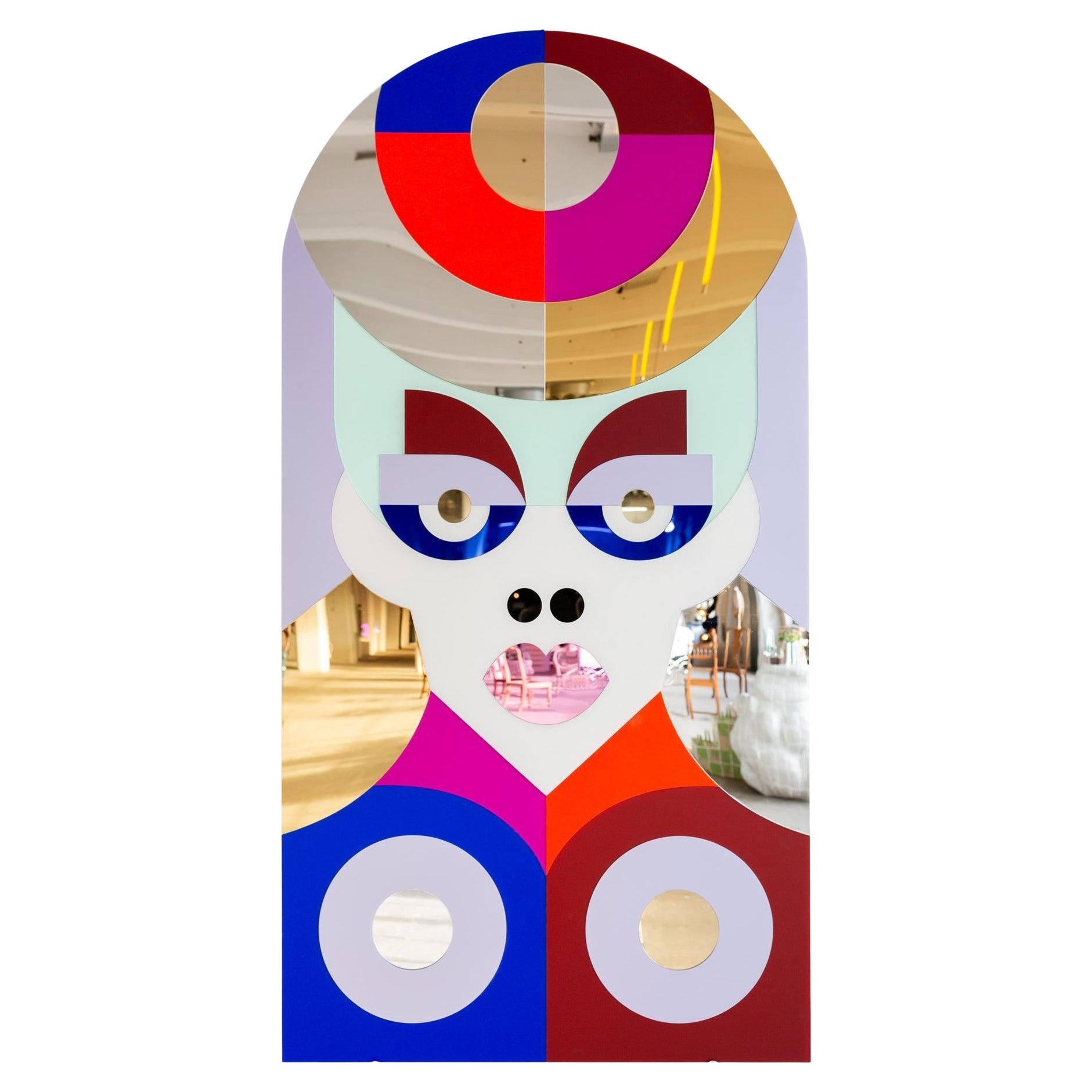 Karma, großes farbenfrohes, farbenfrohes Spiegelkunstwerk aus Plexiglas