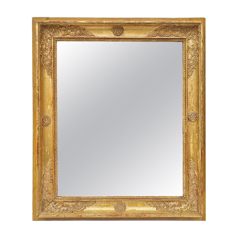Antique Mirror en bois doré d'époque Restauration, circa 1830