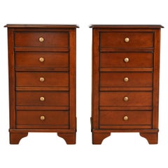 Grange French Louis Philippe Cherry Wood Bedside Chests, Pair