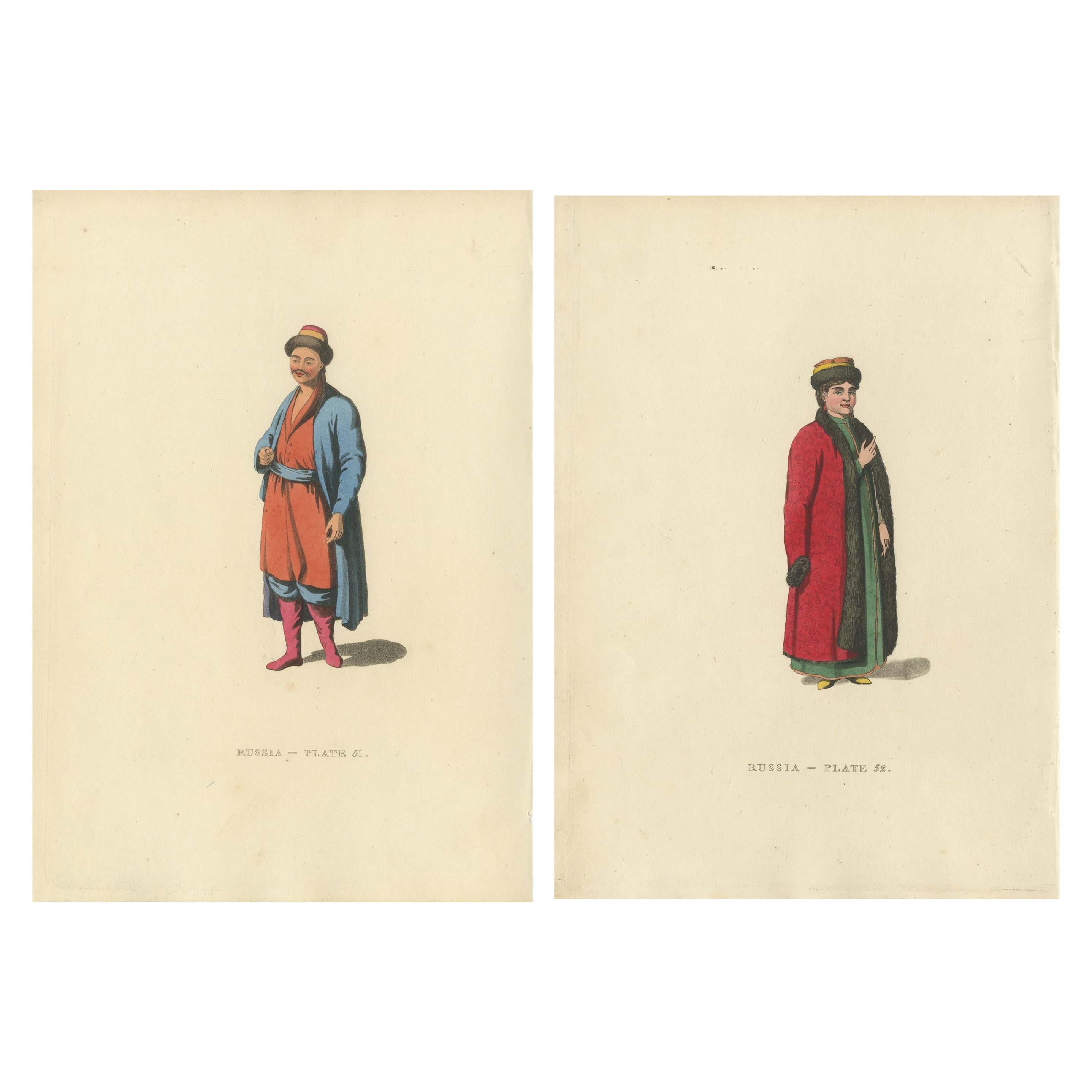 A Glimpse into Kalmyk Culture through William Alexander's 1814 Engravings For Sale