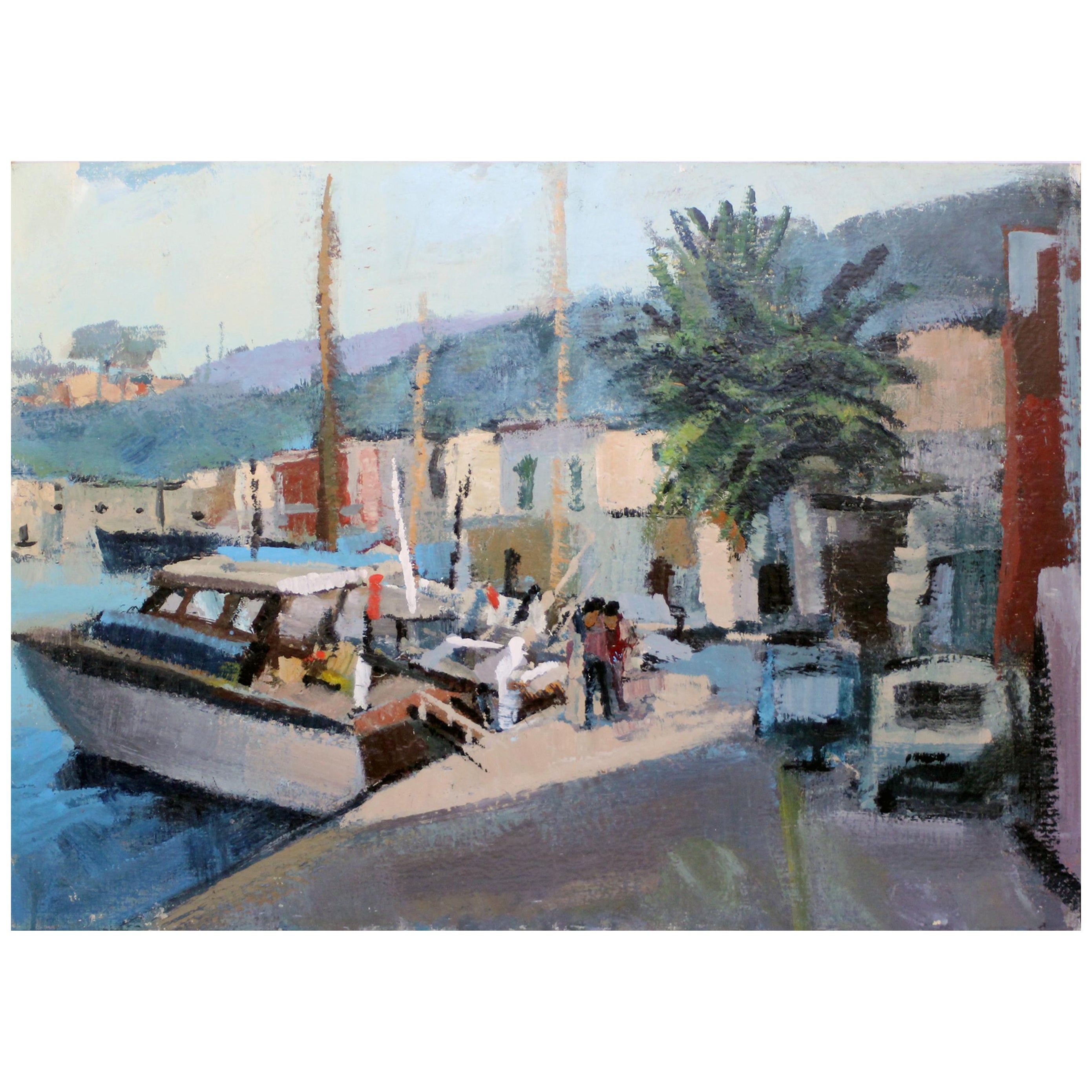 Edoardo Krumm (italien  1916-1993) peinture à l'huile originale (50x70cm) signée  en vente