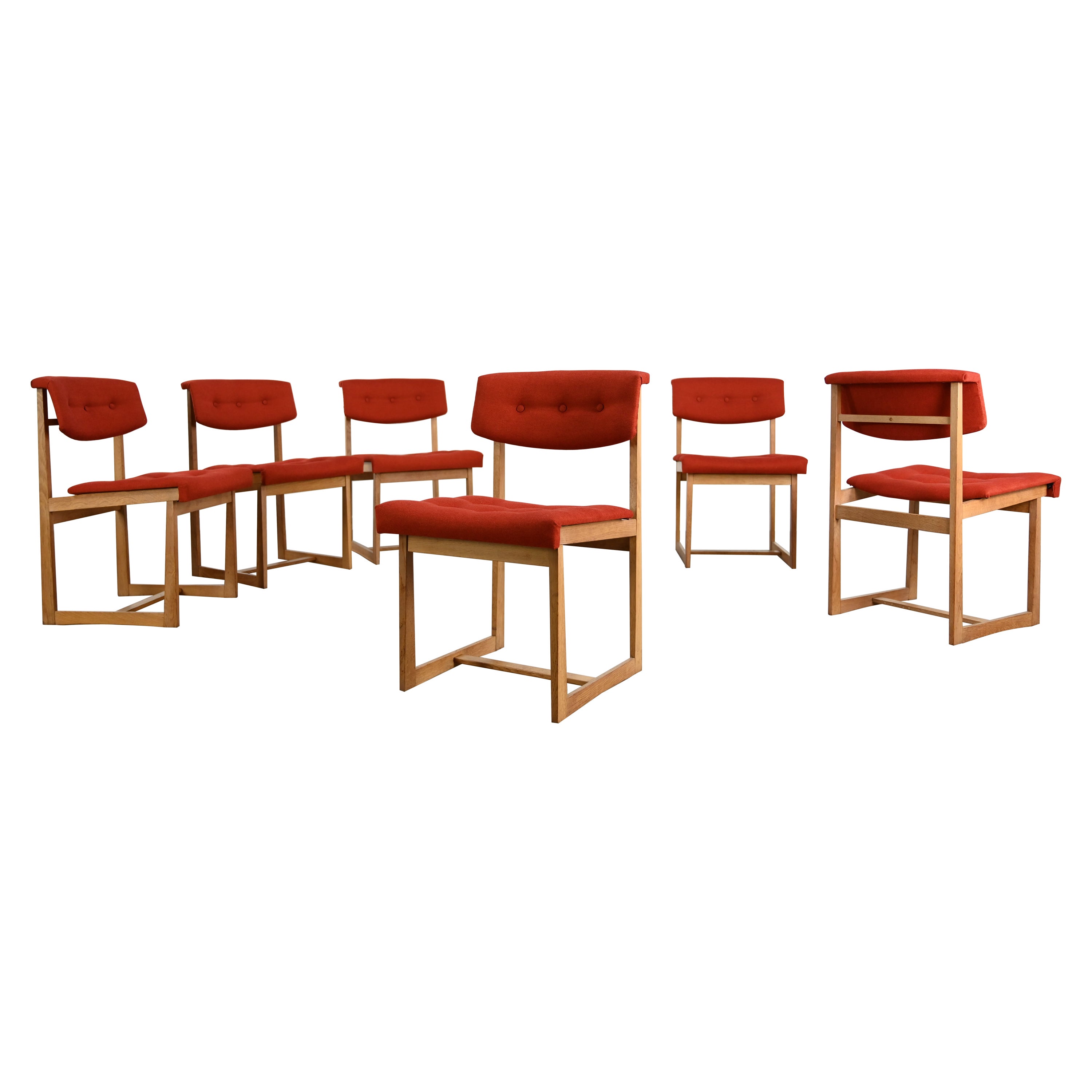 Henning Sørensen Set of 6 Chairs Hos Dan-Ex Solid Oak Denmark Mid Century Modern For Sale