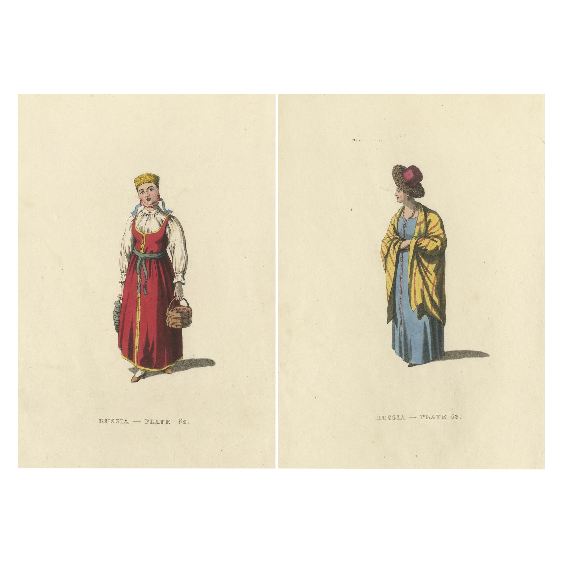 Traditional Attire of Valday: Vestiges of Russian Heritage, Published in 1814 For Sale