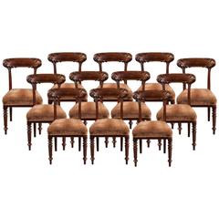 Set of 12 English Mahogany Dining Chairs by Howard & Sons 12