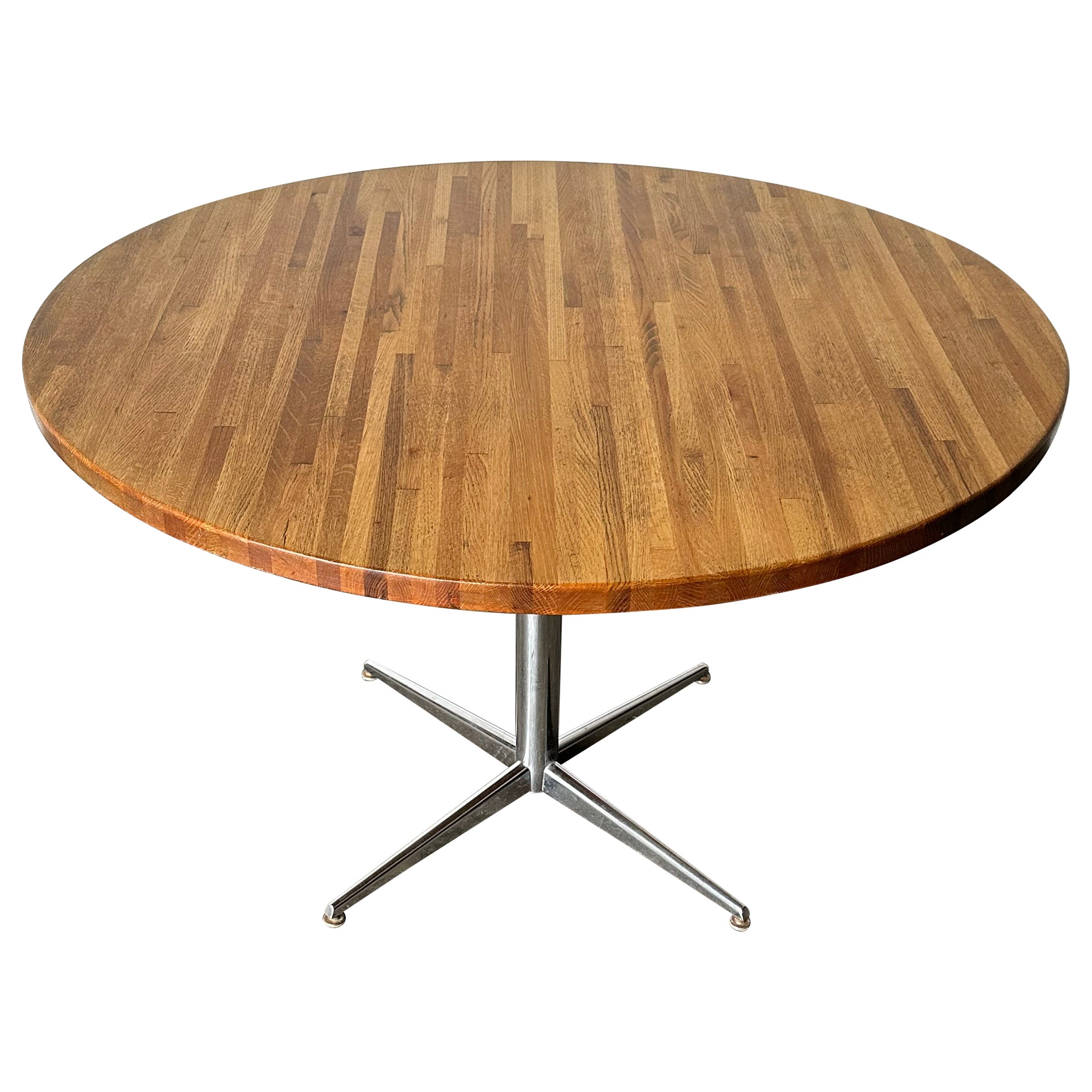 Butcher Block 48 inch Round Kitchen Dining Table