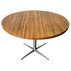 Retro Butcher Block 48 inch Round Kitchen Dining Table