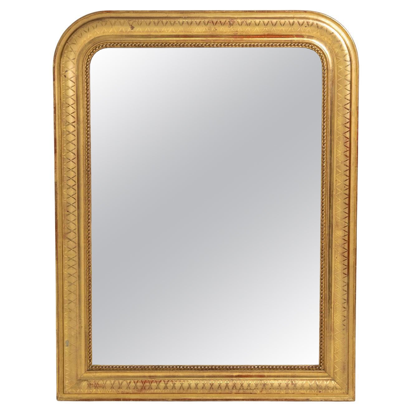 Louis Philippe Gilt Wall Mirror, Mid-19th Century For Sale