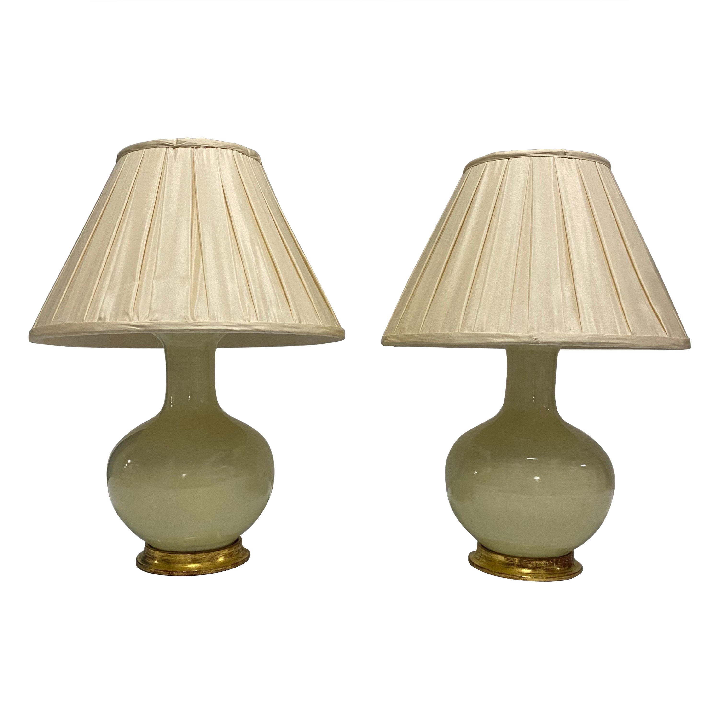 Pair of Lindsay Lamps in Sesame by Christopher Spitzmiller For Sale