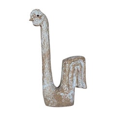 Sculpture d'oiseau en poterie de grès de Claude Conover