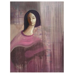 Peinture abstraite vintage de Gloria Allison, artiste cubaine-américaine