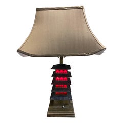 Vintage Japanese Art Deco Pagoda Lamp, 20th Century