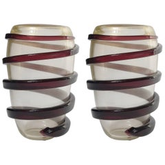 Pair of Swirl Vases by Cenedese