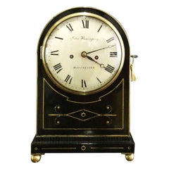 Antique Regency Ebonised Bracket Clock by John Hemingway, Manchester