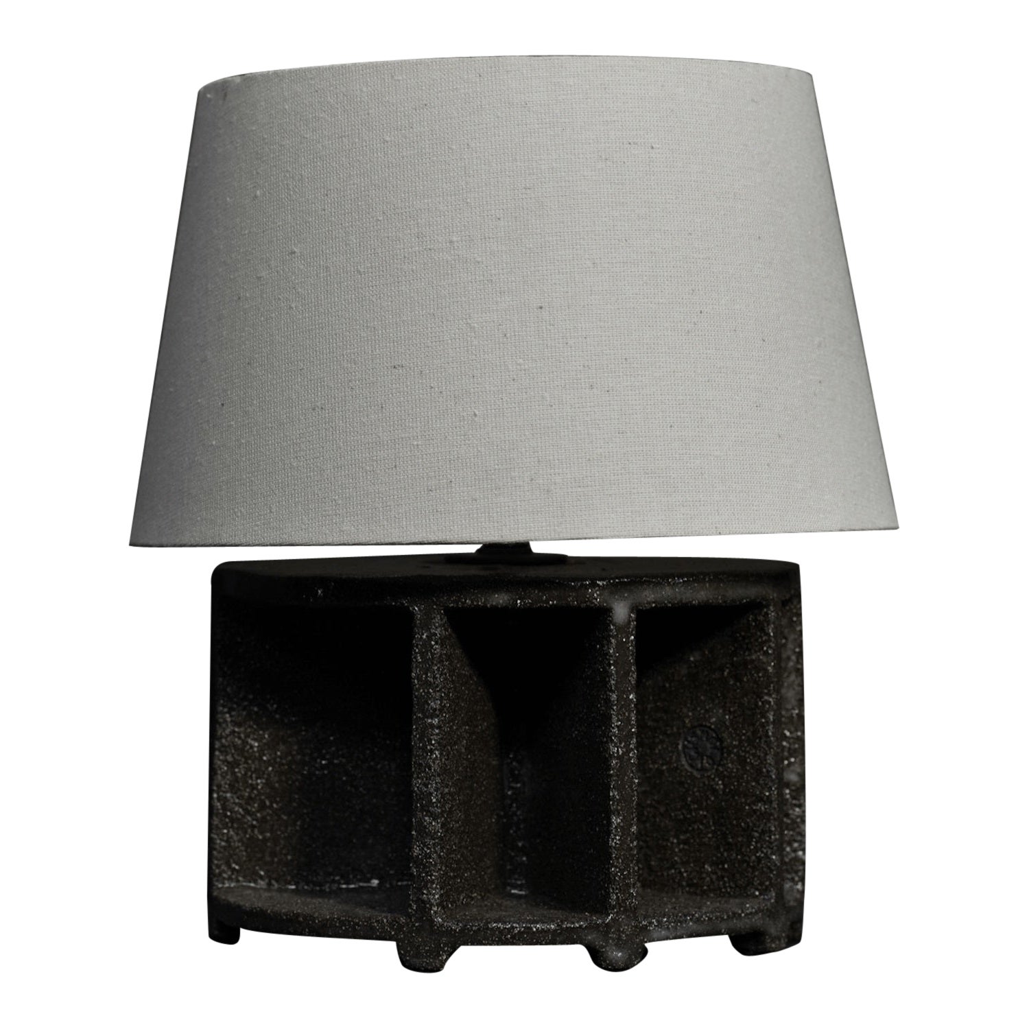 Small Textured Sculptural Ceramic Table Lamp, Peat For Sale