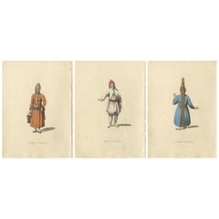 Antique A Visual Journey through 19th-Century Russian Ethnic Attire, Engraved in 1814