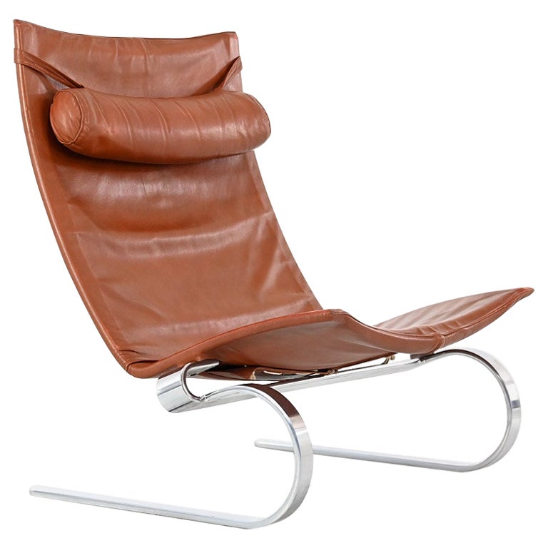 Poul Kjaerholm PK20 Lounge Chair E. Kold Christensen Denmark Steel Leather 1968 For Sale
