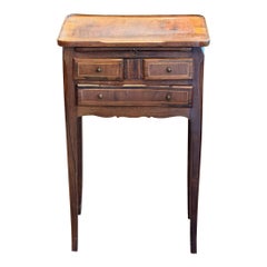 Antique 19th Century Three Drawer French Side Table