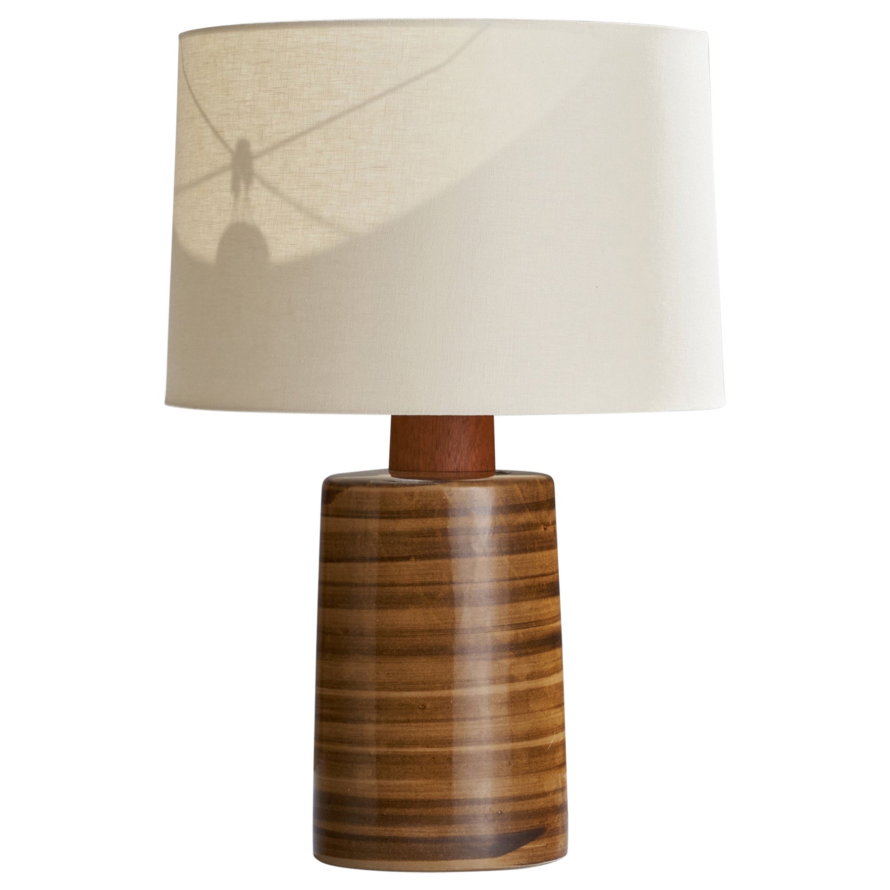 Jane & Gordon Martz, Table Lamp, Ceramic, Walnut, USA, 1960s For Sale