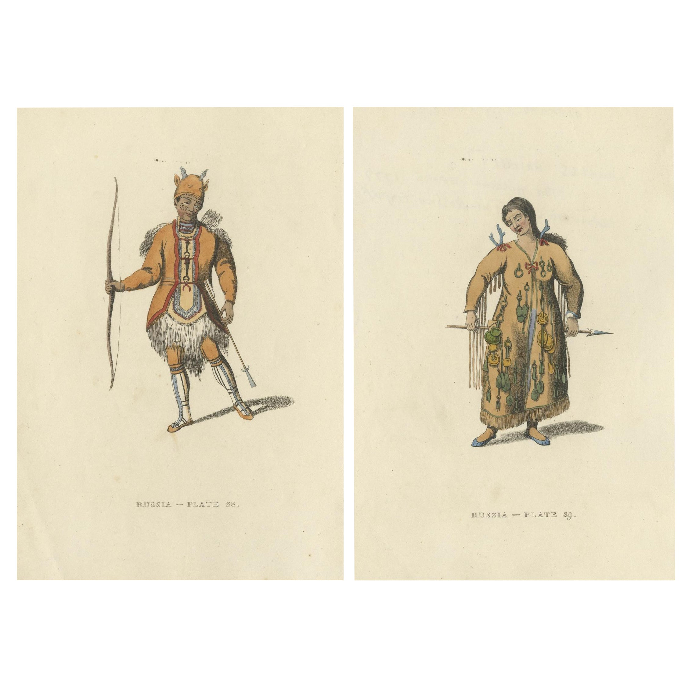Siberian Traditions: The Tungoose Hunter and Tungoosi Shaman, Published in 1814 For Sale