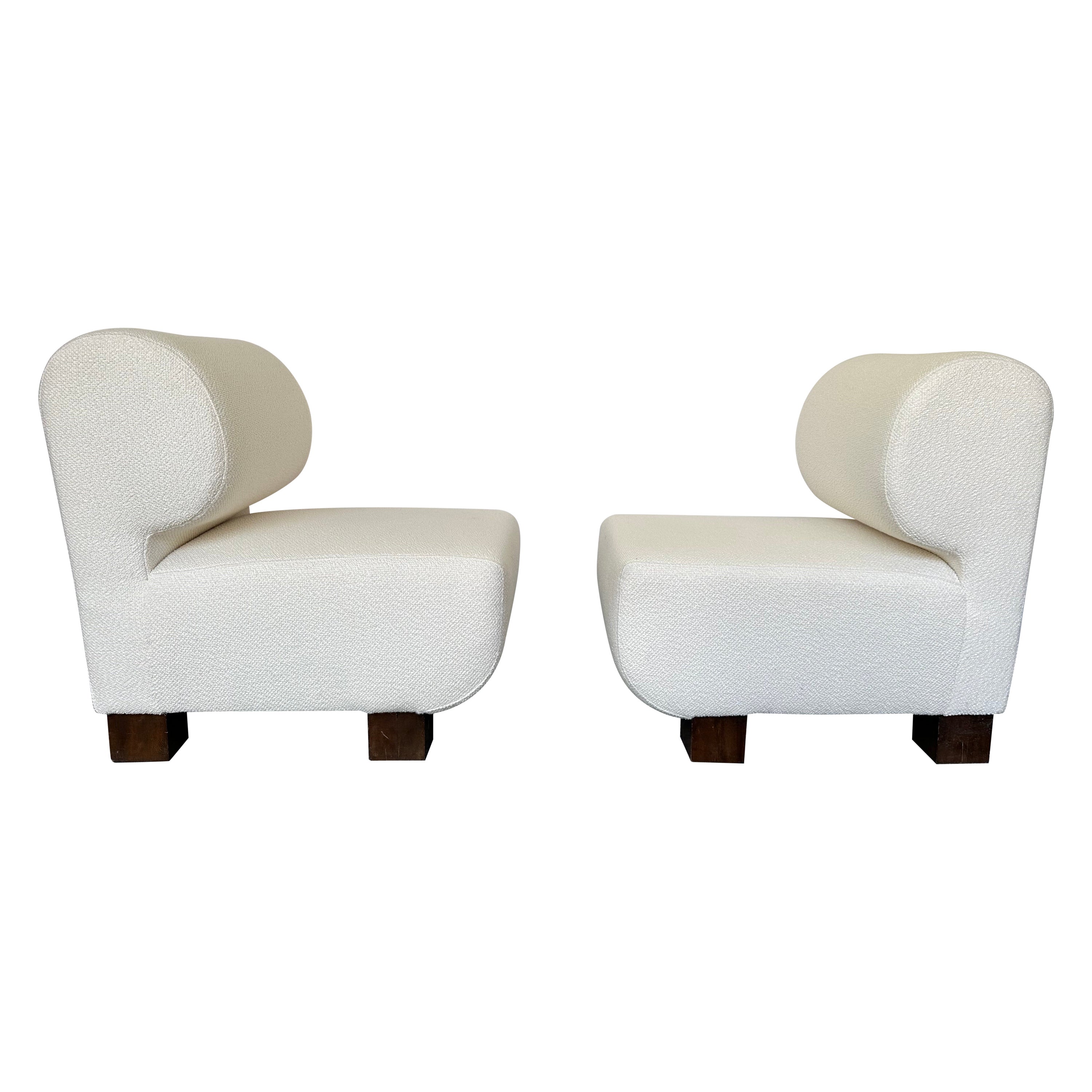 Pair of Slipper Chairs P, Italy, 1970s For Sale