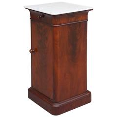 19th Century French Mahogany Marble-Topped Small Stand